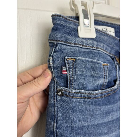 Vigoss Ace Skinny Button Fly High Rise Stretch Jeans Size 27 Raw Hem - Picture 4 of 7